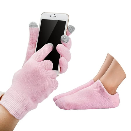 Gel SPA Gloves Socks Touch Screen Moisturizing Gloves Gel Moisturizing Spa Gloves and Socks Set Gel Socks Heal Eczema Cracked Dry Skin for Repair (Best Way To Heal Cracked Ribs)
