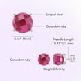 thumbnail image 2 of Jupiter Corundum Ruby Stud Earrings, Steel Plated Corundum Ruby Stud Earrings, Stud Earrings for Valentine's Day, Mother's Day, Birthday Jewelry Gifts, 2 of 6