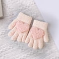 thumbnail image 4 of Lohuatrd 1 Pair Autumn Winter Patchwork Color Kids Gloves Heart Splicing Knitting Gloves Thickened Children Baby Full Finger Plush Mittens, 4 of 8