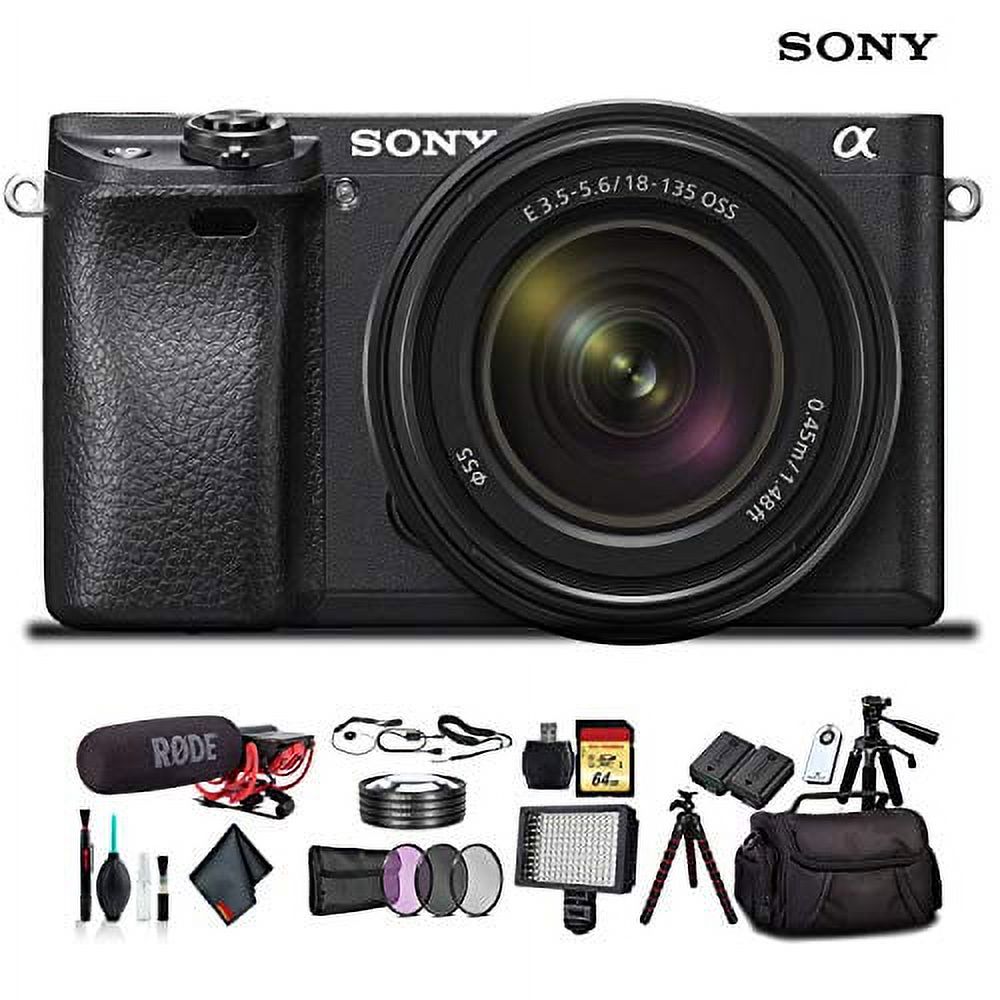 Sony Alpha a6300 Mirrorless Camera with 18-135mm Lens Black ILCE