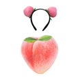 thumbnail image 2 of Disfraz de fruta de poliéster con diadema para actividades, escenario, accesorios de fotografía y festivales. Melocotón tamaño adulto, 2 of 9
