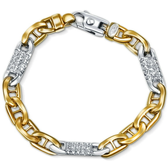 Pompeii Men's 14k Gold (39gram) or Platinum (63gram) 8.5mm Diamond Bracelet 9"