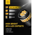 thumbnail image 2 of AUXITO 194 LED Light Bulb, Amber Yellow 168 2825 W5W T10 Wedge 24-SMD 3014 Chipsets LED Replacement Bulbs for Car Dome Map License Plate Side Marker Lights, Pack of 2, 2 of 7