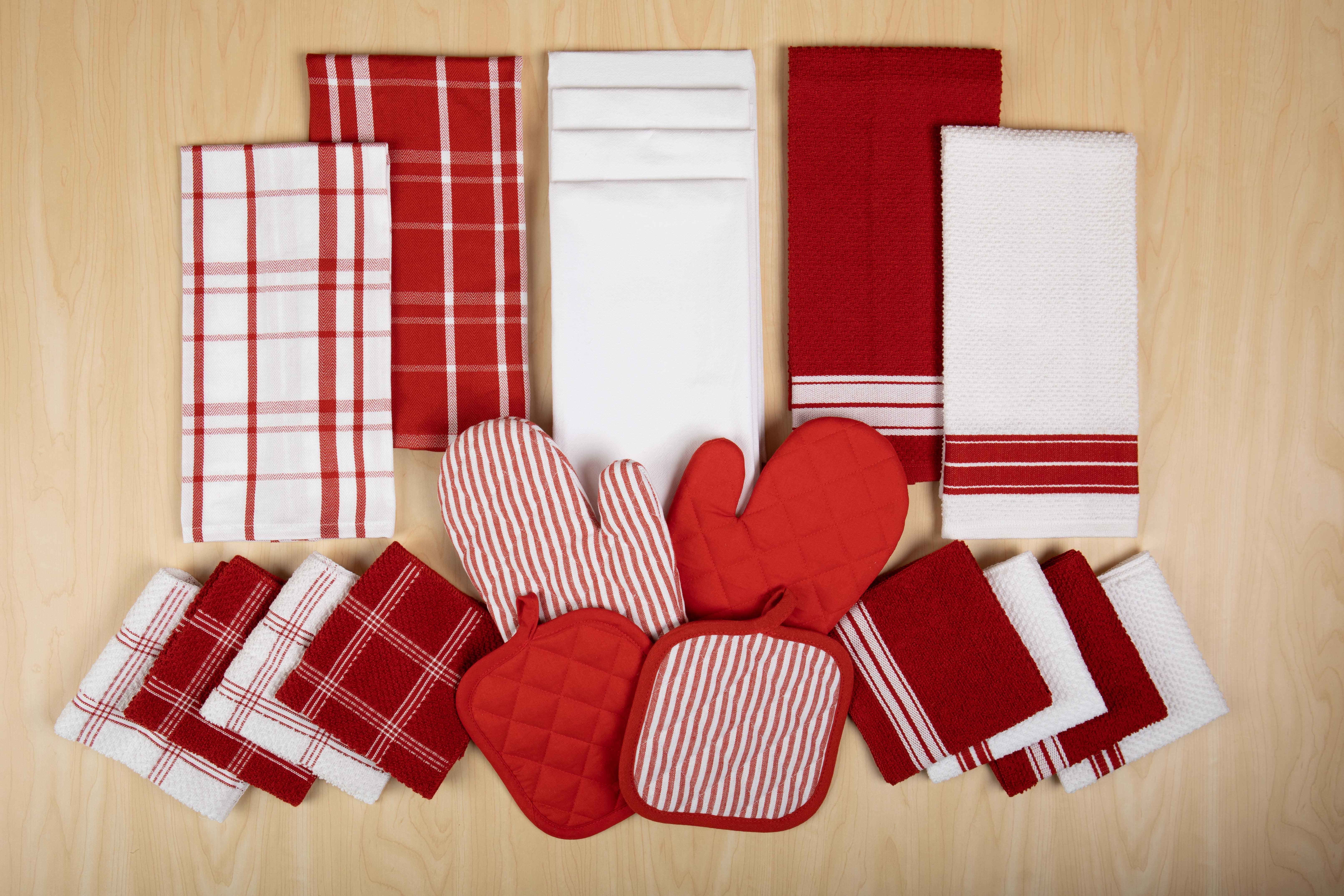 Mainstays, 20 Piece Set, Terry and Flat Kitchen Towel, Dish Cloth