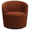 thumbnail image 3 of Pemberly Row Velvet Upholstered Sloped Arms Swivel Chair Burnt Orange, 3 of 8