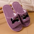 thumbnail image 3 of CYRBOKO Fuzzy Slippers for Women, Badroom Open Toe Warm Comfy Houses Slippers Purple Size 8-9, 3 of 7