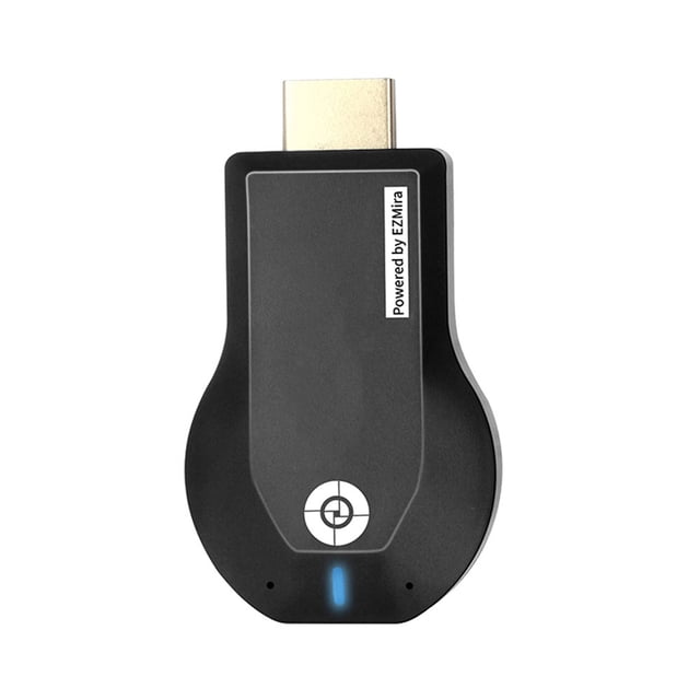 Black Anycast M2 Plus TV Stick with Cortex-A9 1.2GHz CPU, 128MB RAM, ABS Material - Includes 2-in-1 USB WiFi Cable and User Manual, Compact 4.1x4.1x0.8in Design for Wireless HD Screen Mirroring from