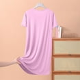 thumbnail image 4 of Idoravan Nightgowns for Women Plus Size Womens Short Sleeve Skirt Summer Thin Loose Dress Casual Solid Color Home Nightgown, 4 of 4