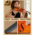 thumbnail image 4 of HarmonyStrings Violin 4/4 Full Size Set Fiddle, Acoustic Violins Complete Kit with Handcrafted Board, Starter Lightweight Hard Case for Beginners Matte, 4 of 9