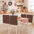 thumbnail image 2 of Christmas Snowflakes Stripe Chair Covers Set of 8 Winter Gold Deer Red Plaid Chair Back Covers Stretch Removable Washable Slipcovers Protector for Dining Room Kitchen Party Decor, 2 of 5