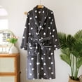 thumbnail image 2 of Arlun Womens Heart Print Sleepwear Robes for Valentine's Day Loose Cozy Knee Length Bathrobe Belted Soft Plush Fuzzy Shawl Collar Bathrobe Loungewear Grey XL, 2 of 3