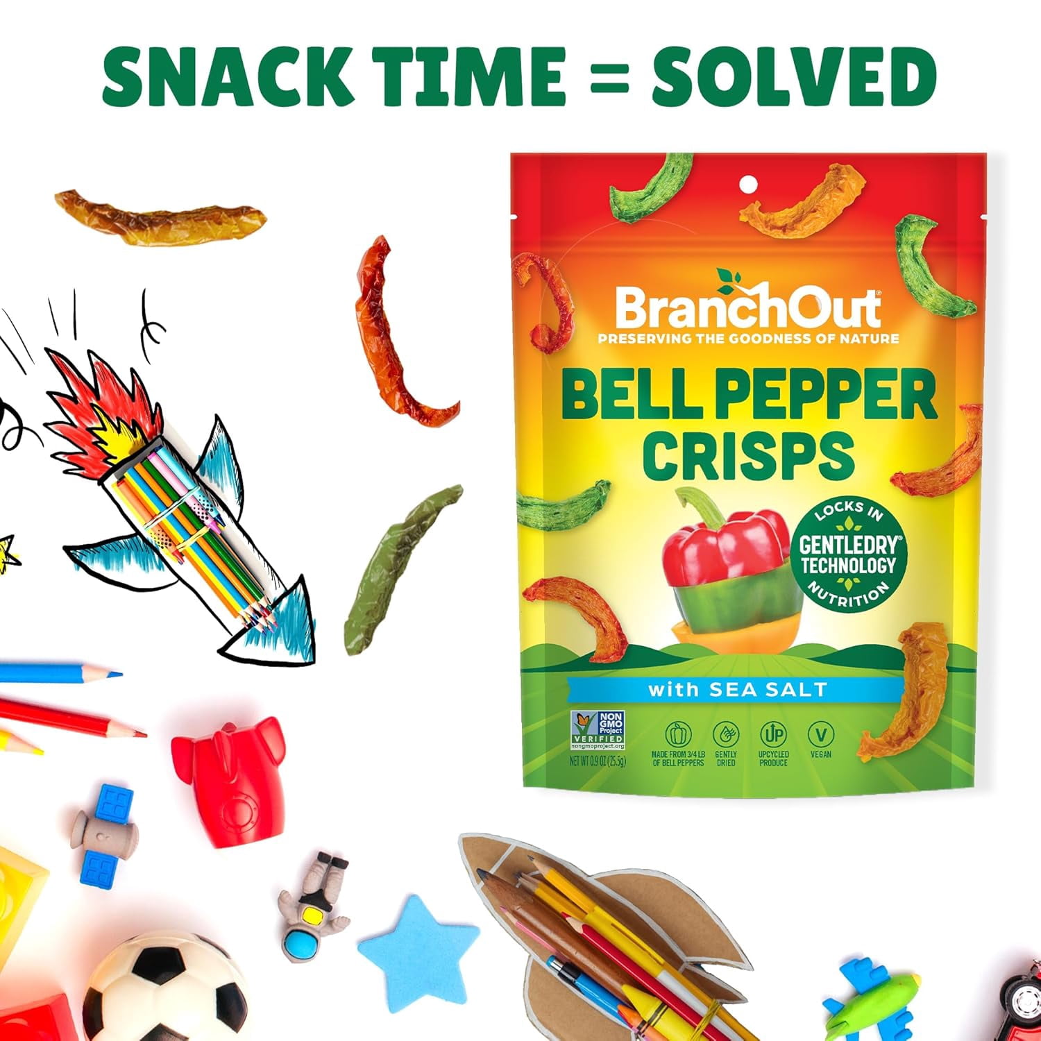 BranchOut Bell Pepper Crisps, 4.5 Ounce