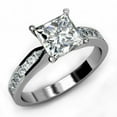thumbnail image 2 of HeartsAndYou 1.8ct Princess Cut Moissanite Accent Engagement Ring for Women 18k White Gold over Silver, 2 of 7