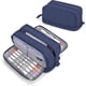 thumbnail image 1 of Estuche escolar de gran capacidad de color azul oscuro con 4 compartimentos para lápices, neceser de oficina, organizador de papelería para mujeres, hombres, niñas y niños, 1 of 5