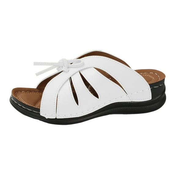 Mepaouo Platform Sandals Women Slip on Espadrille Bohemia Wedge Sandal Comfort Dressy Beach Shoes Size 6.5