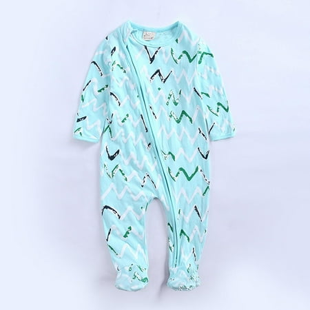 

Juebong Baby Shower Clothes Clearance Autumn Baby Kids Double Zipper Clothes Sleeping Pajamas Rompers Newborn Overalls
