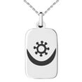 thumbnail image 1 of Stainless Steel Aztec Harmony Rune Engraved Small Rectangle Dog Tag Charm Pendant Necklace, 1 of 1