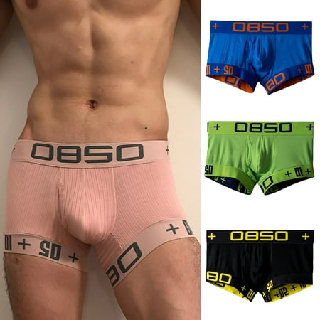 

rygai Underwear High Elastic Breathable Cotton Blend Comfortable Male Panties for Men Black L