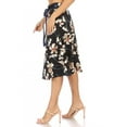 thumbnail image 2 of Women's Casual Floral A-line Printed High Waist Bow Tie Belted Knee Length Midi Skirt, 2 of 6