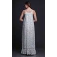 thumbnail image 3 of Bimba Light Lavender Blue2 Floral Ribbon & White Rose Wreath Printed Long Maxi Dress For Women Rayon Nightgown Spaghetti Strap Ladies Sleepwear Large, 3 of 5