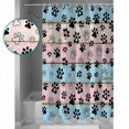thumbnail image 3 of Shower Curtain Bathroom Set Dog Paw on Colorful Wooden Texture Waterproof Fabric Shower Curtains with Grommets&Hooks Vintage Farmhouse Privacy Bath Curtain for Bathtub 72x72in, 3 of 7