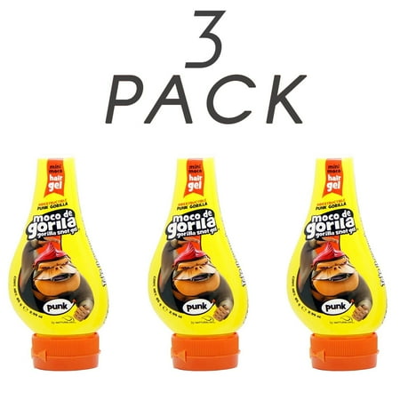 - Moco De Gorila Mini Punk Maximum Hold Hair Gel Easy Squeeze Bottle, 2.99 Oz / 84.7 gr. Pack of 3