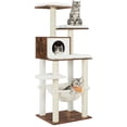 thumbnail image 1 of Feandrea Cat Tree-WoodyWonders, Modern 54.3-Inch Multi-Level Cat Tower for Indoor Cats, Rustic Brown Cat Condo with Ultra-Soft Plush, Scratching Posts, Hammock, Removable and Washable Cushions, 1 of 8