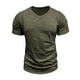 thumbnail image 2 of Blusas y camisas de manga corta con cuello en V para hombre, blusas casuales de moda con cuello en V, color liso, de manga corta, blusas, camisas, blusas para hombre, 2 of 7