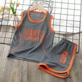 thumbnail image 2 of LNMQLPDBS Toddler Boy Set Unisex Baby Letters Print Quick Dry Short Sleeve Tshirt + Shorts 2pcs Outfits with Mesh Sport Clothes 3 Year Old Boy Gifts Boys' Activewear for Outdoor Play and Train, 2 of 3