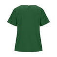 thumbnail image 5 of MEICHEN Cotton and Linen Pure Color Irregular Bottom Short Sleeved T Shirt Summer Fashion Clothing for Women, 5 of 5