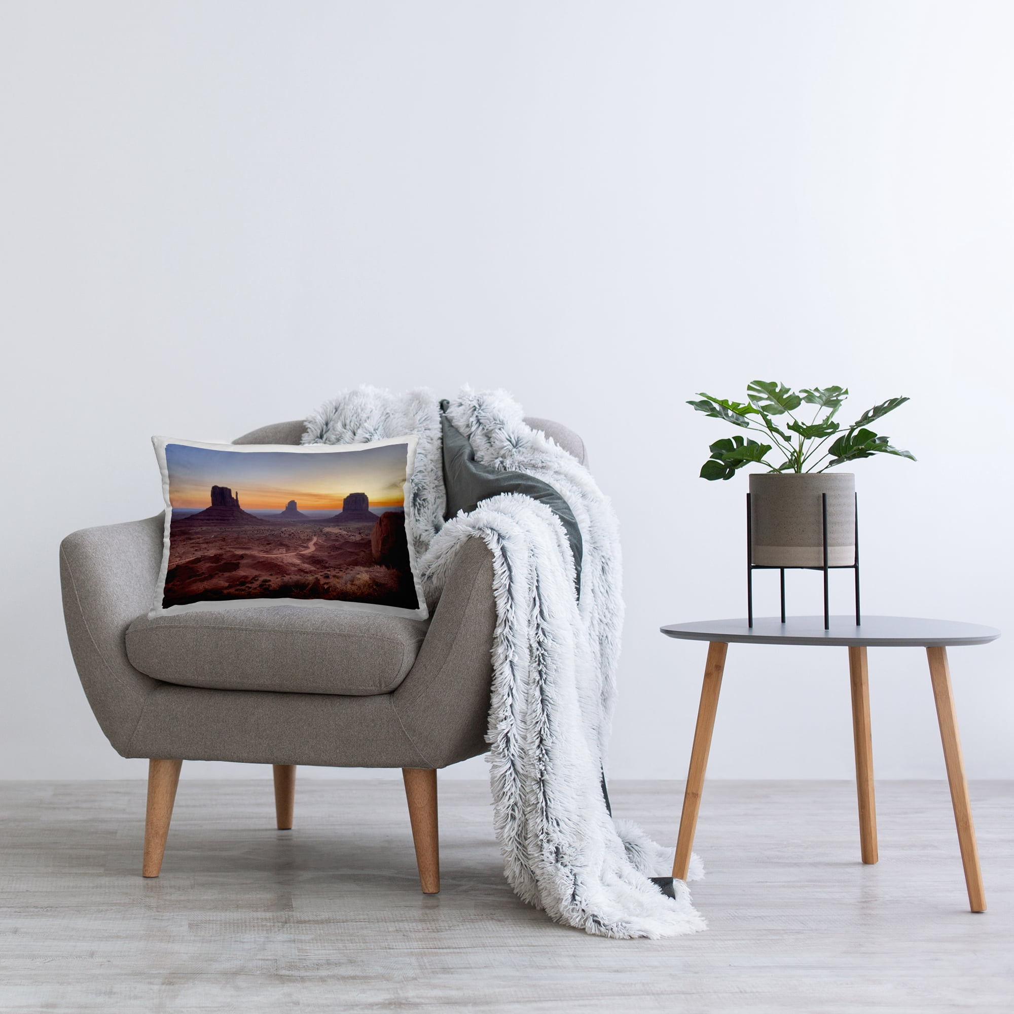 Stupell Industries Monument Valley at Sunset Decorative Printed Throw Pillow, 14 x 20