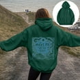 thumbnail image 2 of UngA Graphic Hoodie for Women 2025 Cute Preppy Sweatshirt Long Sleeve Drawstring Pullover Tops With Pockets Dark Green,S, 2 of 7