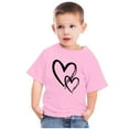 thumbnail image 4 of Lilgiuy Toddler Valentine's Day Shirts Boys Girls Summer Solid Color Love Heart Graphic T-Shirt Casual Short Sleeve Tee Tops for School (Pink), 4 of 4