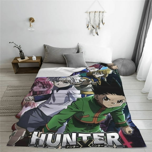 Hunter X Hunter Cartoon Printing Throw Blanket, All Seasons Flannel Fleece Blanket, Soft & Warm Plush Blankets for Couch Sofa Bed Camping Travel, 40"x30"