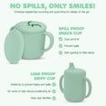 thumbnail image 2 of Sili Monster Baby Silicone Feeding Set with Spill-Proof Sippy Cup - Suction Plate, Suction Bowl, Utensils, Bib, Snack Cup (Sage Green), 2 of 7