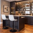 thumbnail image 7 of Waleaf Swivel Bar Stools Set of 2, Modern Adjustable Height Counter Stools with PU Leather Upholstery, Comfortable Back Support Kitchen Chairs,White, 7 of 7