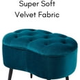 thumbnail image 4 of BirdRock Home Tufted Oblong Ottoman - Velvet Foot Stool - Teal, 4 of 9