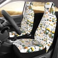 thumbnail image 2 of Zufioo Transportation Cartoon Full Set Car Seat Covers with Soft Padding 2PCS Universal Auto Front Seats Protector Fits Cars, SUVs, Sedans, and Trucks, 2 of 7