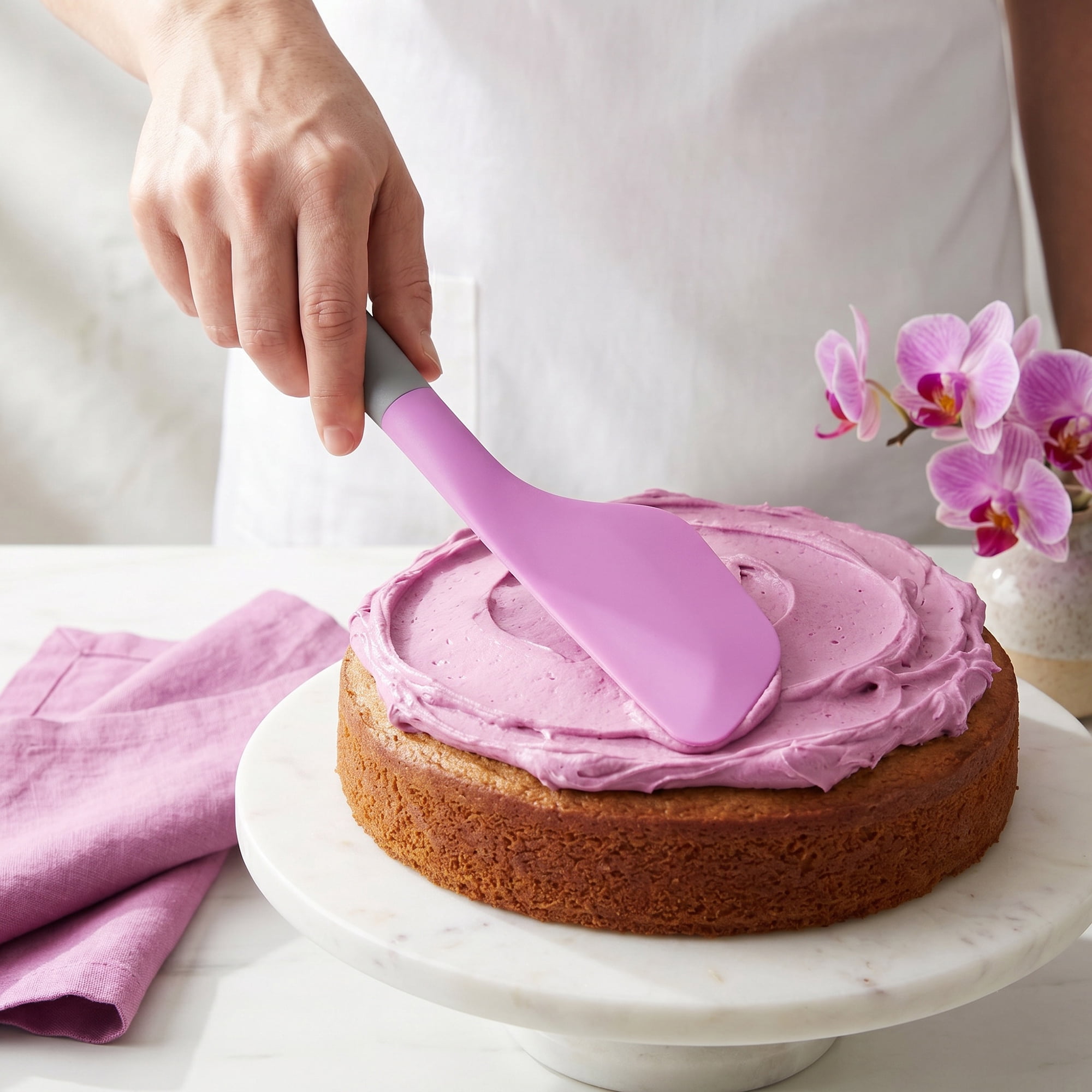 Unique Bargains Heat-Resistant Dishwasher Safe Spatula Cooking Utensil Purple 13.6" x 2.8"