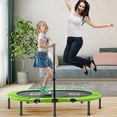 thumbnail image 1 of Parent-Child Twin Trampoline, Kids Trampoline with Adjustable Handrail, Mini Trampoline for Two Kids, Child Toddler Jumping Trampoline for Indoor/Outdoor, No-Spring Band Rebounder, 1 of 9