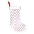 thumbnail image 2 of Daiia Pink Paw Print Christmas Stocking，18"Large Knitted Xmas Stocking for Kids, Family Stocking for Fireplace Christmas Holiday Party Decoration, 2 of 7