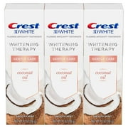 Crest 3D White Whitening Therapy Gentle Care Coconut Oil Fluoride Toothpaste, Smooth Mint, 4.1 Oz (3 Pack)
