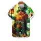 thumbnail image 1 of Blusa y camisa de manga corta con cuello vuelto para hombre, blusa informal de moda con cuello vuelto, blusa estampada de manga corta con botones, blusa de poliéster para hombre, 1 of 4