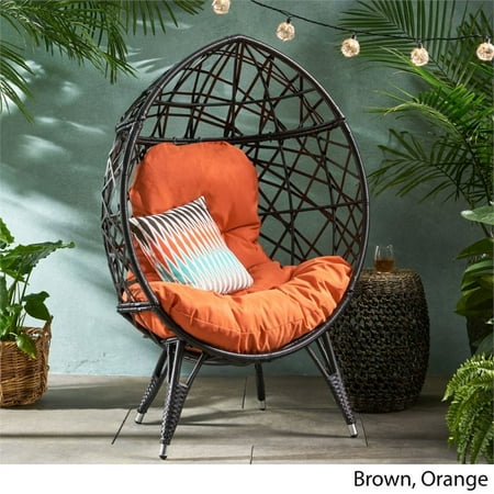 Noble House Palazzo Outdoor Wicker Teardrop Chair In Brown And Orange Canada Noble House Palazzo Outdoor Wicker, Palazzo Outdoor Furniture