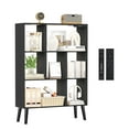 thumbnail image 2 of OUTONLIFE 7-Cube Bookcase with LED Light, Open Storage Shelf & Display Rack with 4 Tapered Legs for Living Room, Study Room, Home Office (Black), 2 of 10