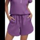 thumbnail image 2 of Pantalones Cortos Deportivos con Cordón para Mujer, de Cintura Alta, para Hacer Ejercicio en Verano, con Bolsillos. Uva Morada L, 2 of 7