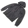 thumbnail image 3 of Sudadera con capucha y cremallera para hombre, de algodón cálido, con bolsillo lateral y cordón, para uso diario, color gris oscuro, XL, 3 of 15