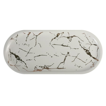 

1pc Northern Europe Marble Ceramic Tableware Breakfast Plate Dish Oval Plate