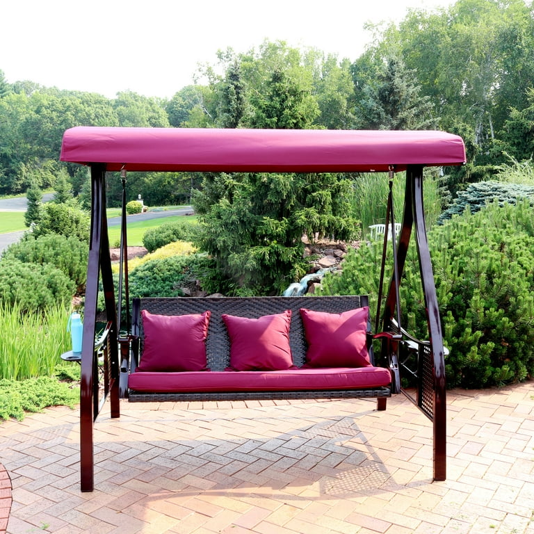 Porch swing with side tables deals
