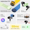thumbnail image 2 of realme T110 AI ENC Noise Cancelling Wireless Earbuds, Lightweight in-Ear Buds, 10mm Dynamic Bass Driver, Heavy Bass, 38H Battery, Wireless Charging, Bluetooth 5.4, IPX5 Water Resistance - (Jazz Blue), 2 of 8